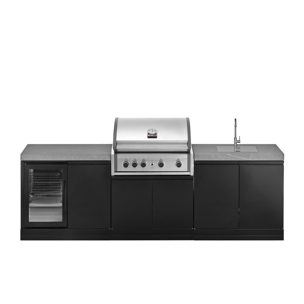 GrandPro 262 Outdoor Kitchen Pro Elite 4B Grill with Fridge + Sink