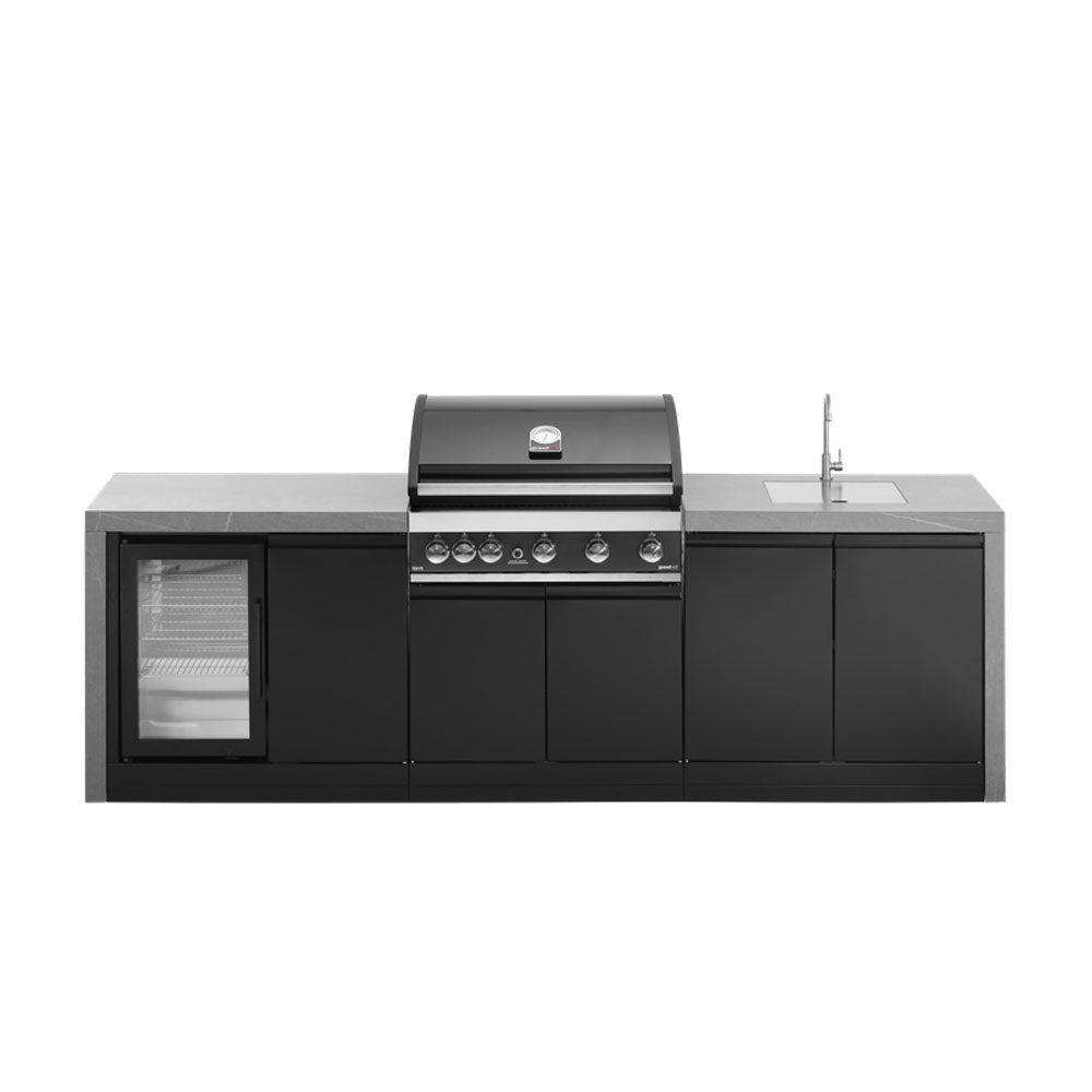 GrandPro 274 Outdoor Kitchen Maxim G5  Grill with Fridge + Sink Waterfall Edition