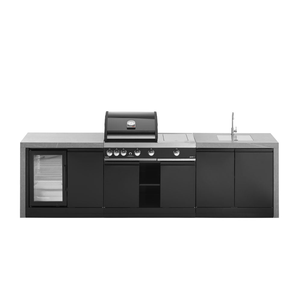 GrandPro 299 Outdoor Kitchen Premium G4 Plus with Fridge Grill  + Sink Waterfall Edition