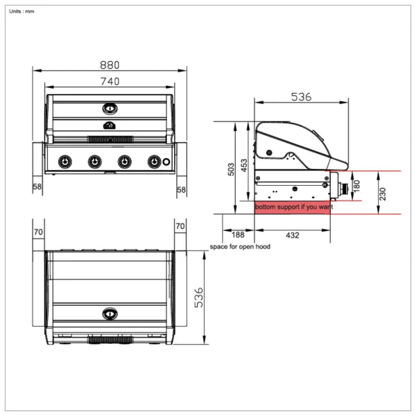 GRLLR Prime G4 Build-in Gas Berbecue