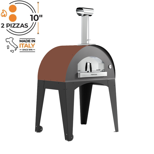 Fontana - Lorenzo Rosso Build In Wood Burning Pizza Oven With Trolley