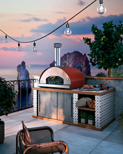 Fontana Mangiafuoco Wood Burning Pizza Oven With Trolley In Anthracite