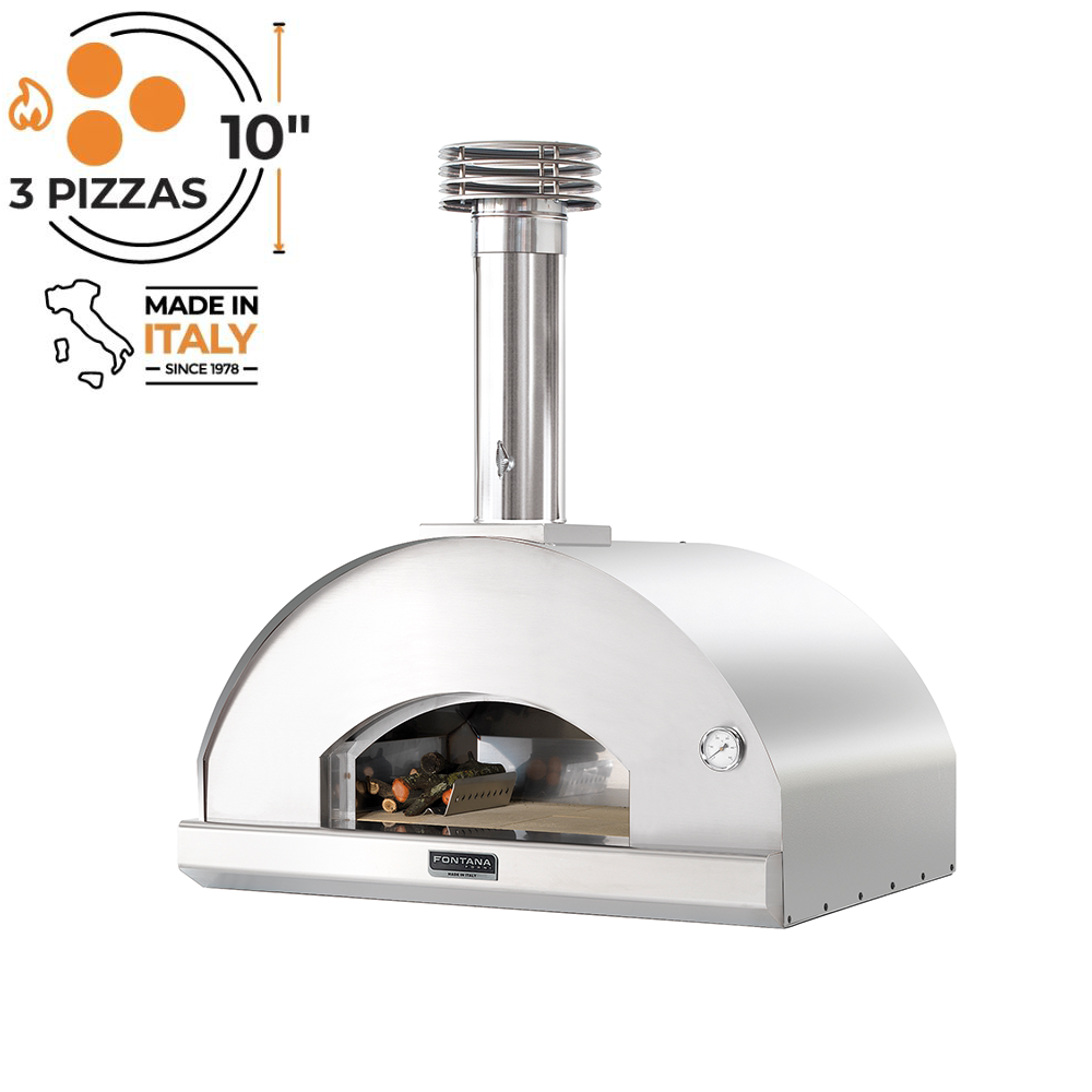 Fontana - Mangiafuoco Wood Burning Build In Pizza Oven In Stainless Steel