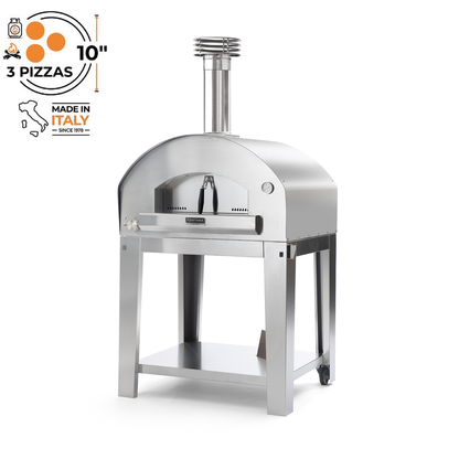 Fontana Forni - Mangiafuoco Gas & Wood (Dual Fuel) Pizza Oven With Trolley