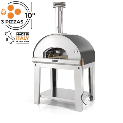 Fontana Mangiafuoco Wood Burning Pizza Oven With Trolley In Anthracite