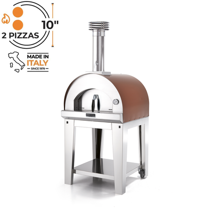 Fontana - Margherita Wood Burning Pizza Oven With Trolley In Rosso