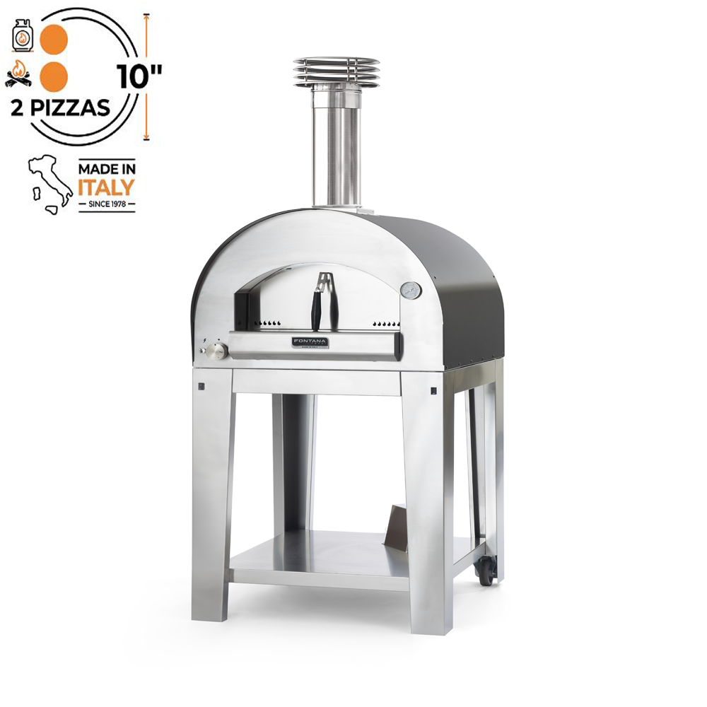 Fontana Forni - Margherita Gas & Wood (Dual Fuel) Pizza Oven With Trolley