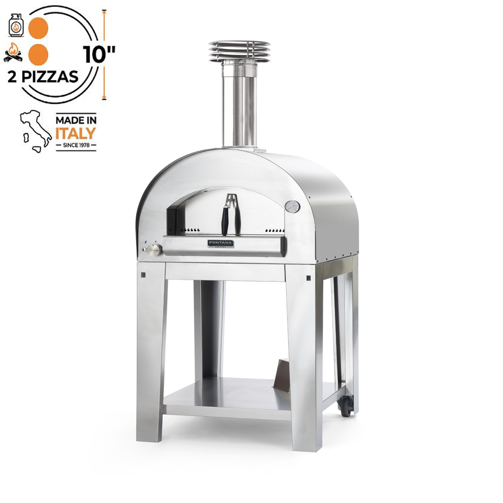 Fontana Forni - Margherita Gas & Wood (Dual Fuel) Pizza Oven With Trolley