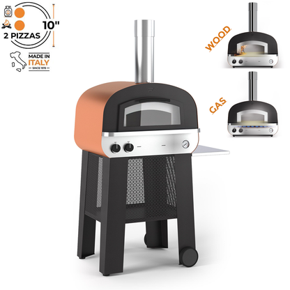 Fontna Forni - Piero Wood & Gas (Dual Fuel) Pizza Oven With Trolley