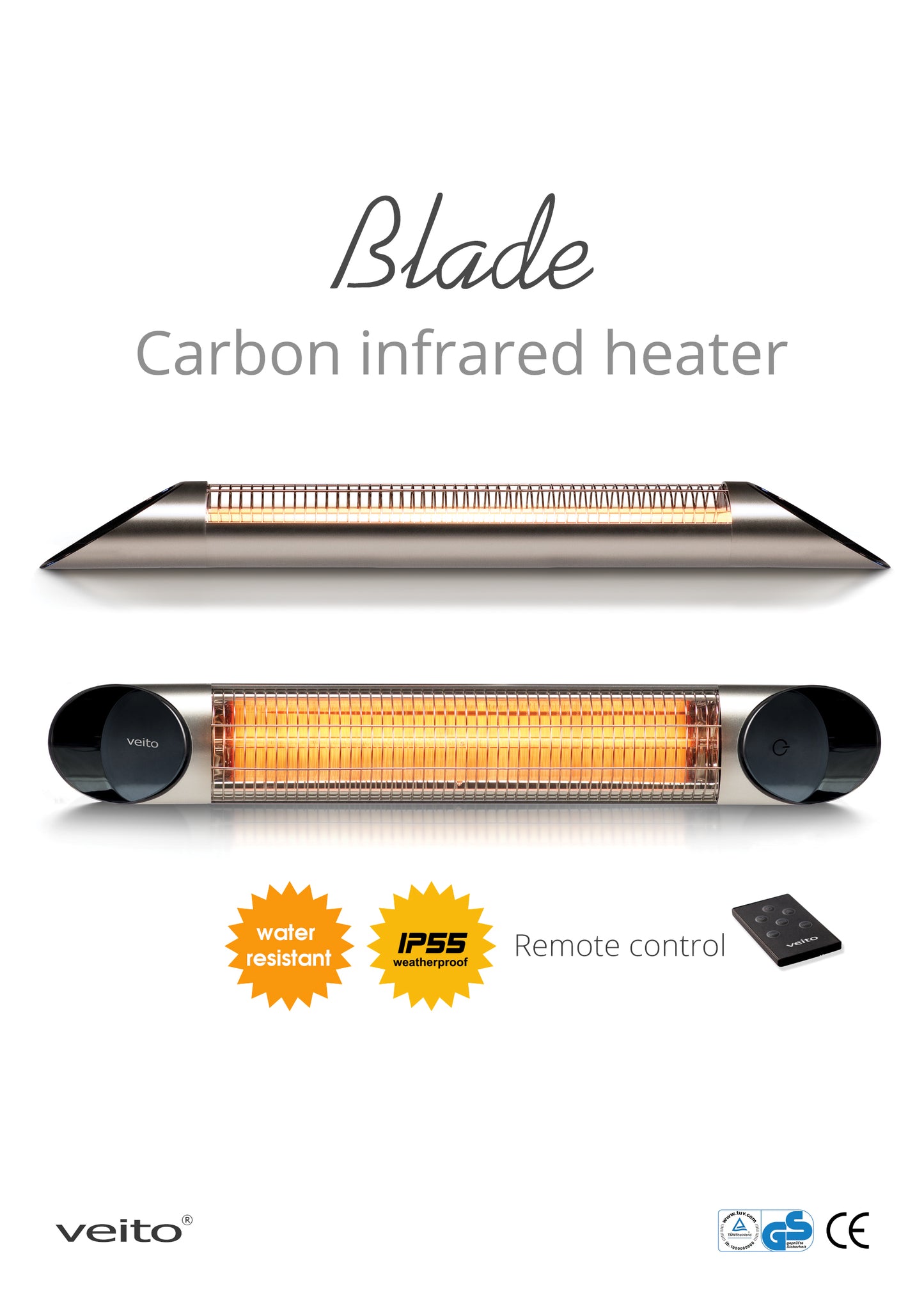 Veito Blade S2500 2.5kW Wall Mounted Patio Heater