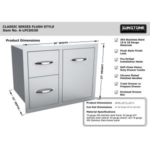 Sunstone Double Drawer Trash Combo 30″