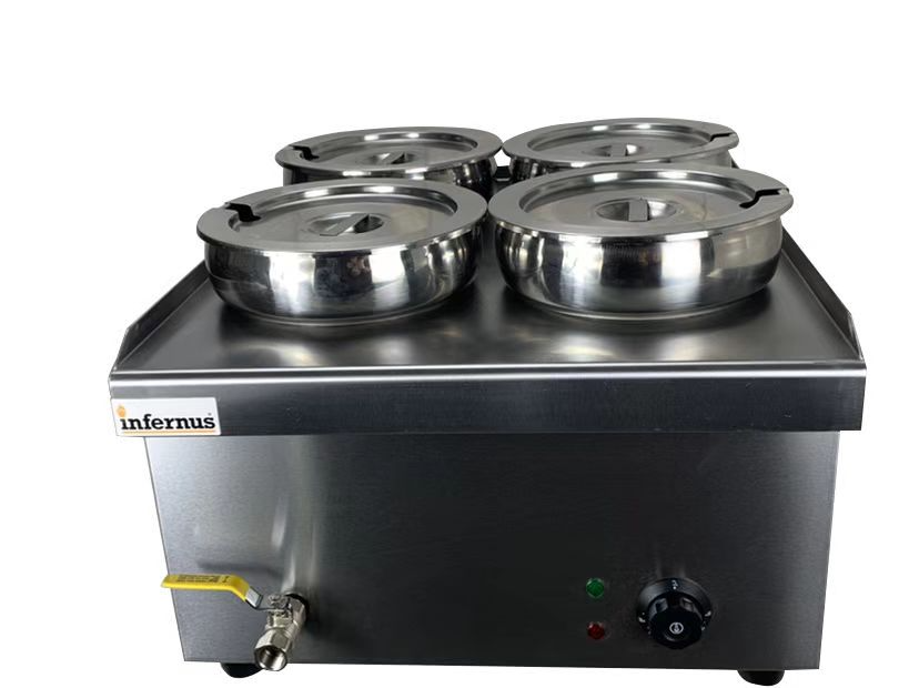 Infernus 4 x 7 Litre Electric Round Pot Bain Marie