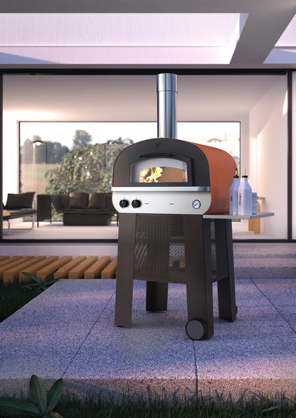 Fontna Forni - Piero Wood & Gas (Dual Fuel) Pizza Oven With Trolley